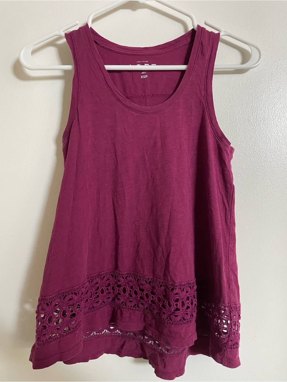LOFT tank top with lace details